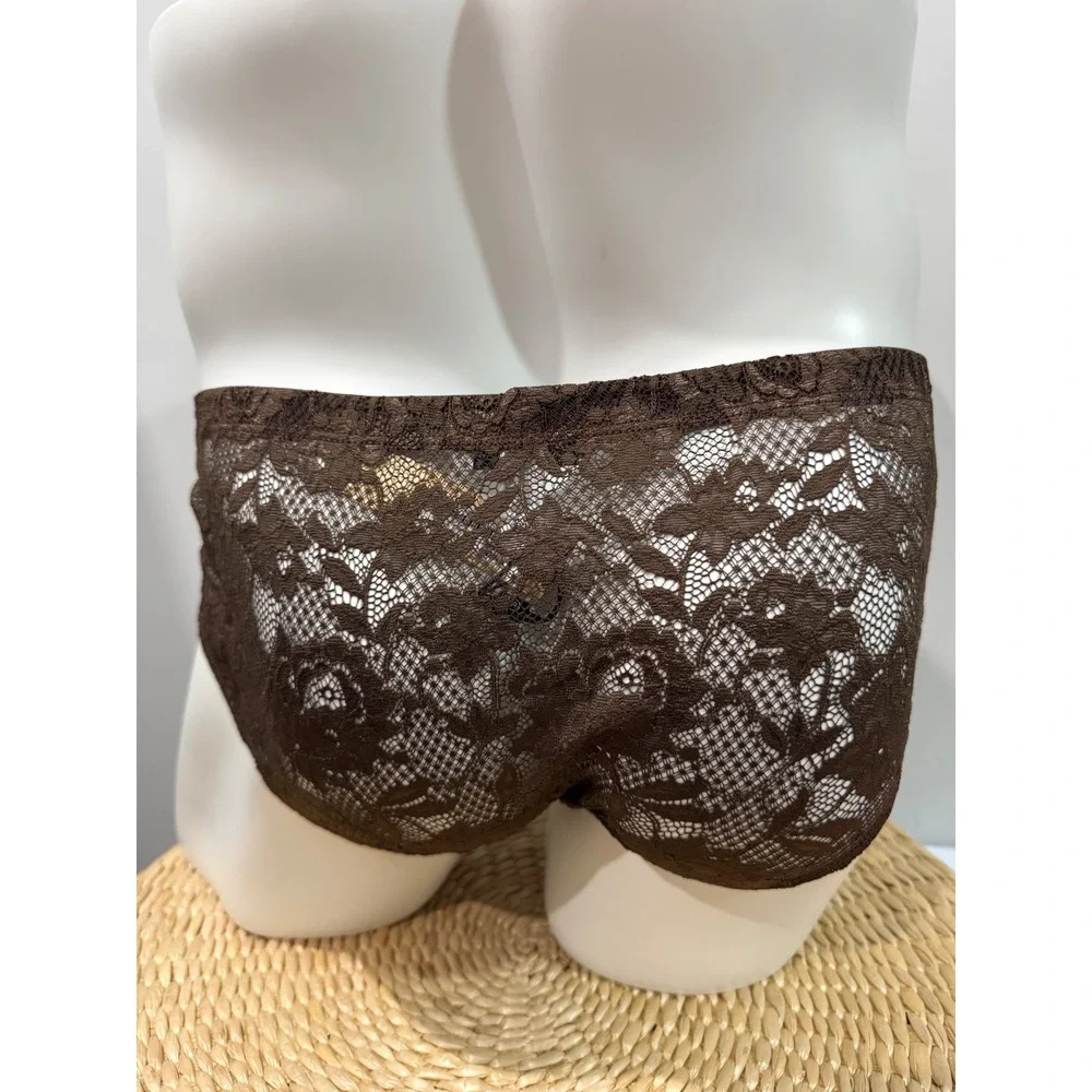 Cosabella Never Say Never Men's Lace Brief Brown Micro Sexy & Comfortable L